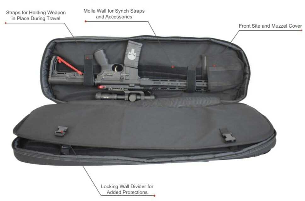 Advance Warrior Solutions Frame 36" Rifle Case With Backpack Strap Black Grey