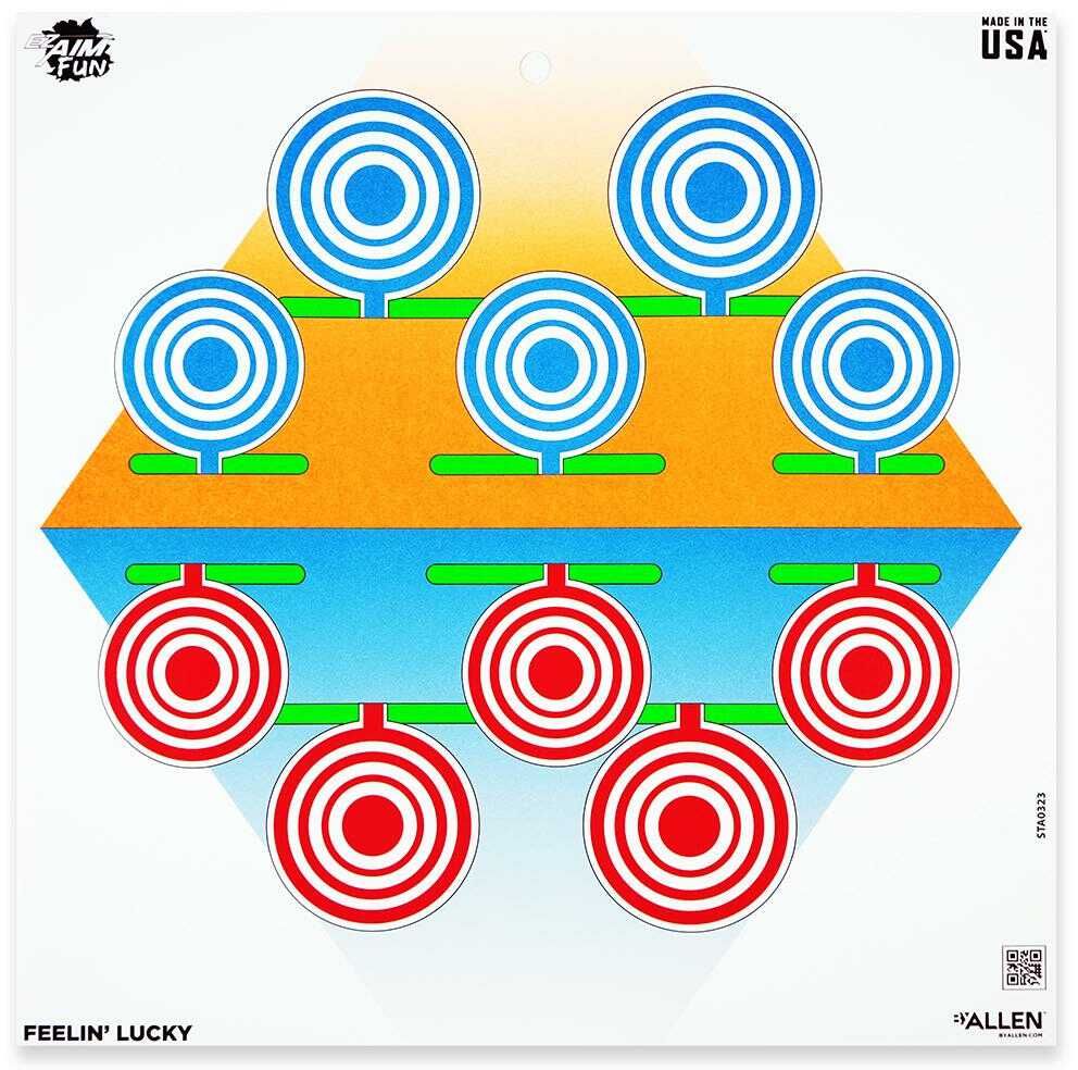 Allen Plinking The Day Away Ez Aim Paper Target 9 Pack 12"x12" Assorted Colors 15638