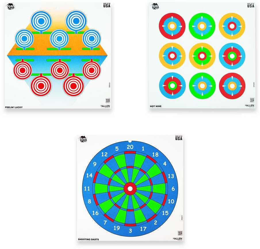 Allen Plinking The Day Away Ez Aim Paper Target 9 Pack 12"x12" Assorted Colors 15638