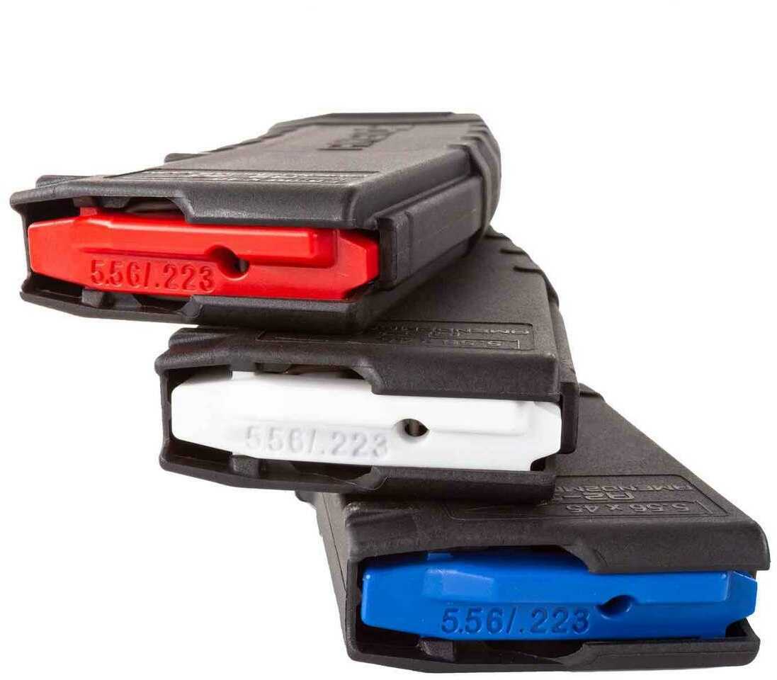Amend2 AR-15 Rifle Magazine With Red White And Blue Internals - Black 30/Rd 3/Pk
