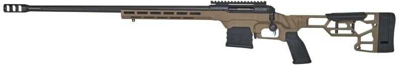 Savage 110 Precision Rifle 338 Lapua Mag 24" Barrel Flat Dark Earth Cerakote Aluminum Chassis Stock Left Handed