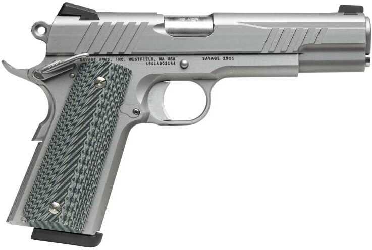 Savage 1911 GOVT 45 ACP 5" Barrel 8+1 Capacity Stainless Frame and Slide G10 Grips Novak Sights