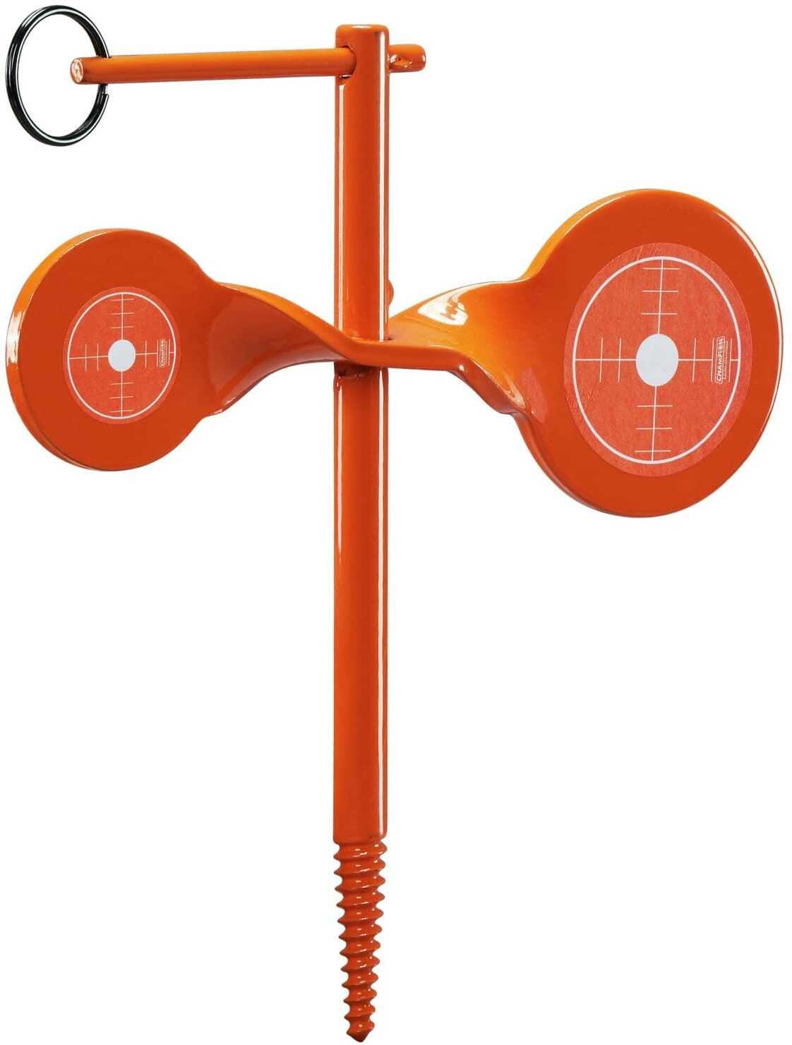 Champion Rimfire Screw-In Double Gong Spinner Target Steel Orange