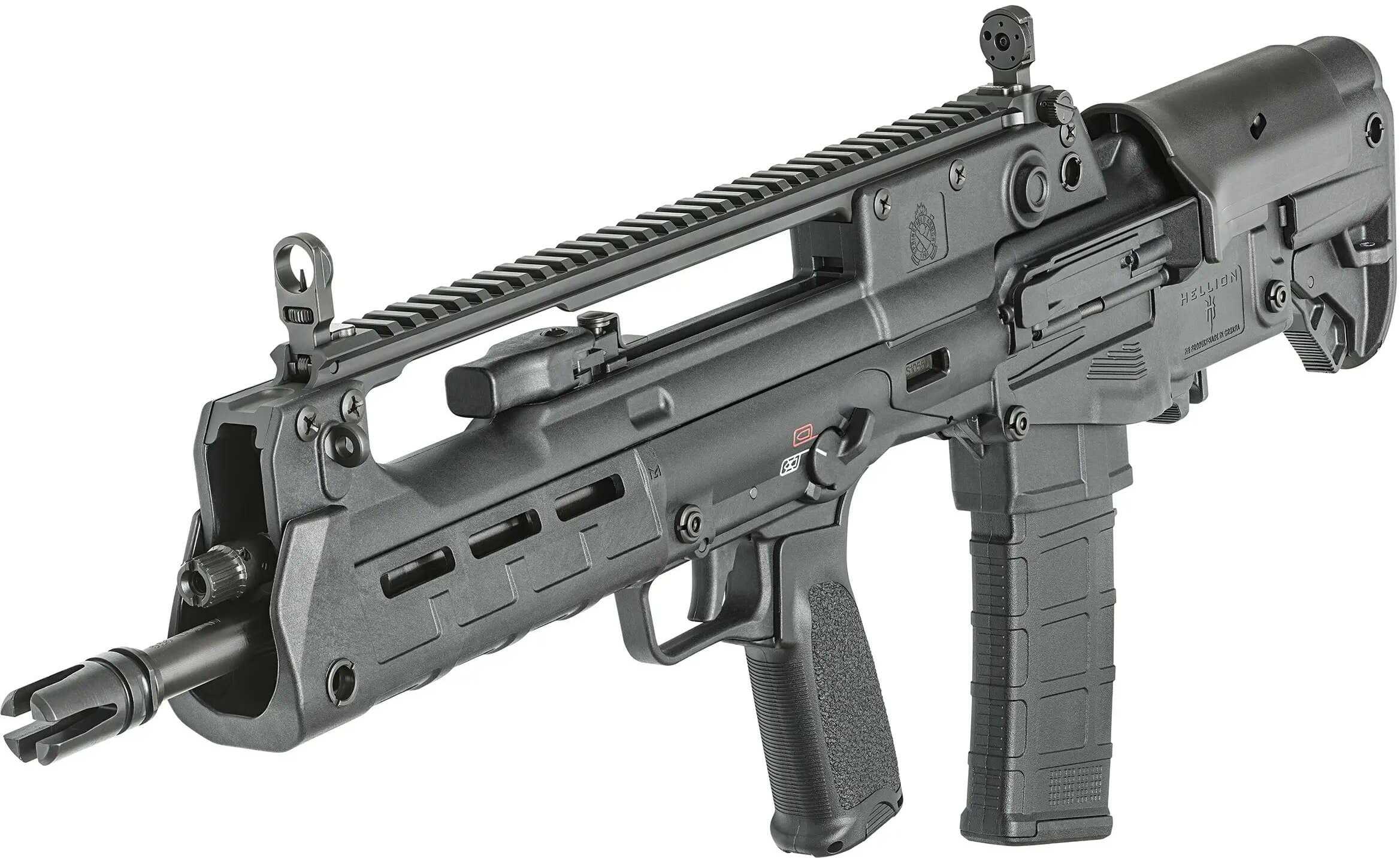 Springfield Armory Hellion Bullpup Semi-Automatic Rifle 5.56mm NATO 16" Hammer Forged 4150 Steel Barrel (1)-30Rd Magazine Integrated Flip Up Front & Rear Sights 5-Position Adjustable Stock Black Finish