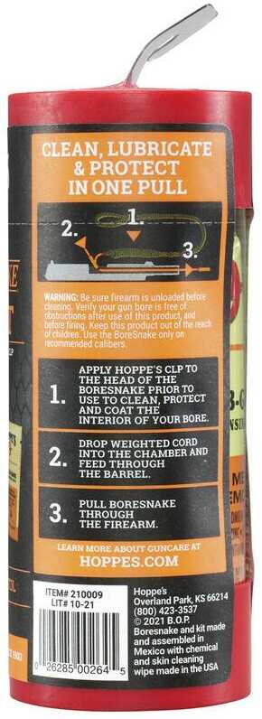 Hoppes Boresnake Cleaning Kit Combo With clp 9mm Pistol