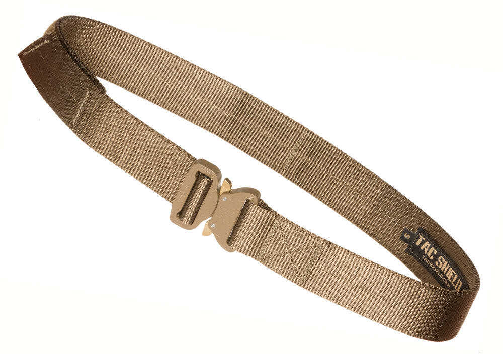 TACSHIELD (Military Prod) Tactical Gun Belt With Cobra Buckle 30"-34" Webbing Coyote Small 1.75" Wide
