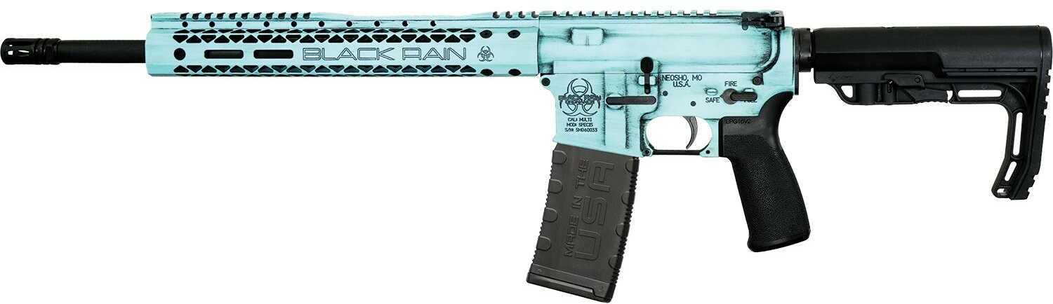 Black Rain Spec+ Fusion Semi-Automatic Rifle .300 AAC Blackout 16" Socom Profile 4150V Chromoly Barrel (1)-30Rd Magazine Magpul Moe Buttstock Tiffany Blue Finish