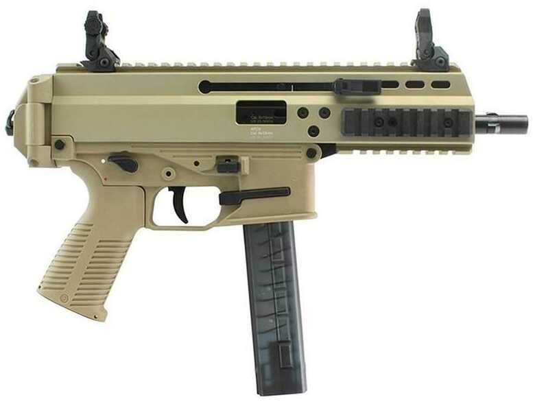 B&T APC9 Pro Semi-Auto Pistol 9mm Luger 6.9" Barrel (1)-30Rd Mag Folding Adjustable Low Profile Sights Tan Polymer Finish