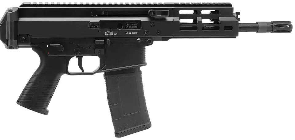 B&T APC300 Semi-Automatic Pistol 300 AAC Blackout 8.7" Barrel (1)-30Rd Magazine Flip-Up Adjustable Sights Hard Coat Anodized Finish