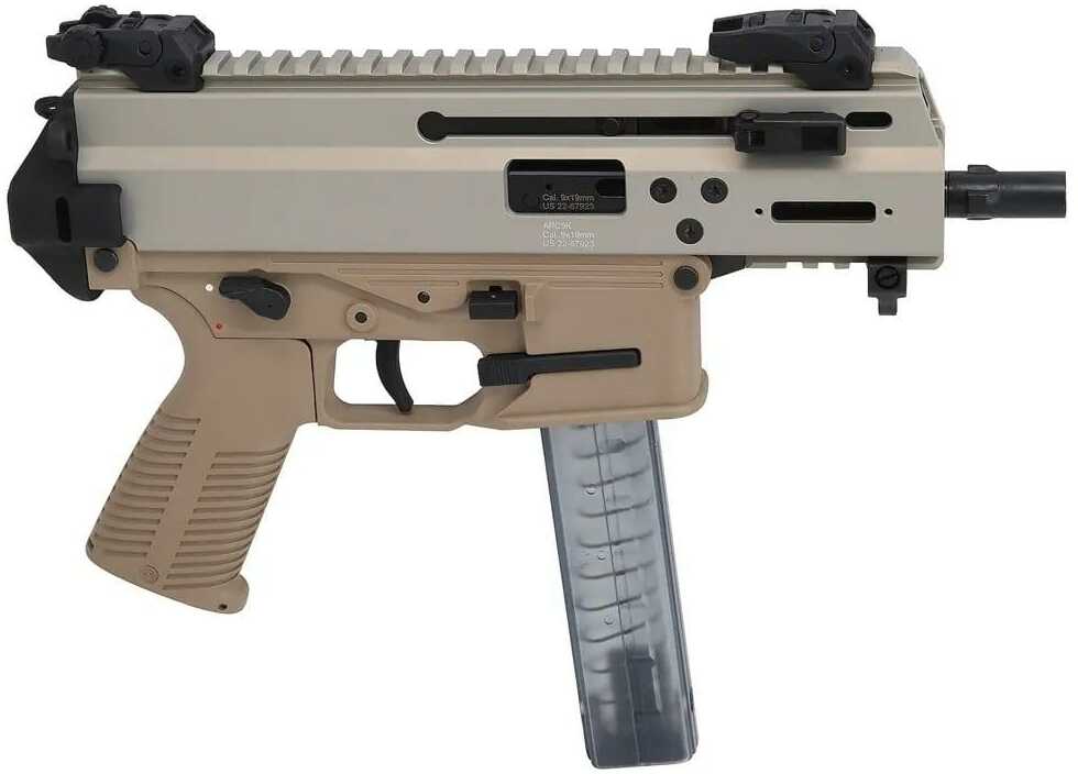 B&T APC9K CT Semi-Automatic Pistol 9mm Luger 4.3" Threaded Barrel (1)-30Rd Magazine Includes Tele-Arms Adapter Coyote Tan Polymer Finish