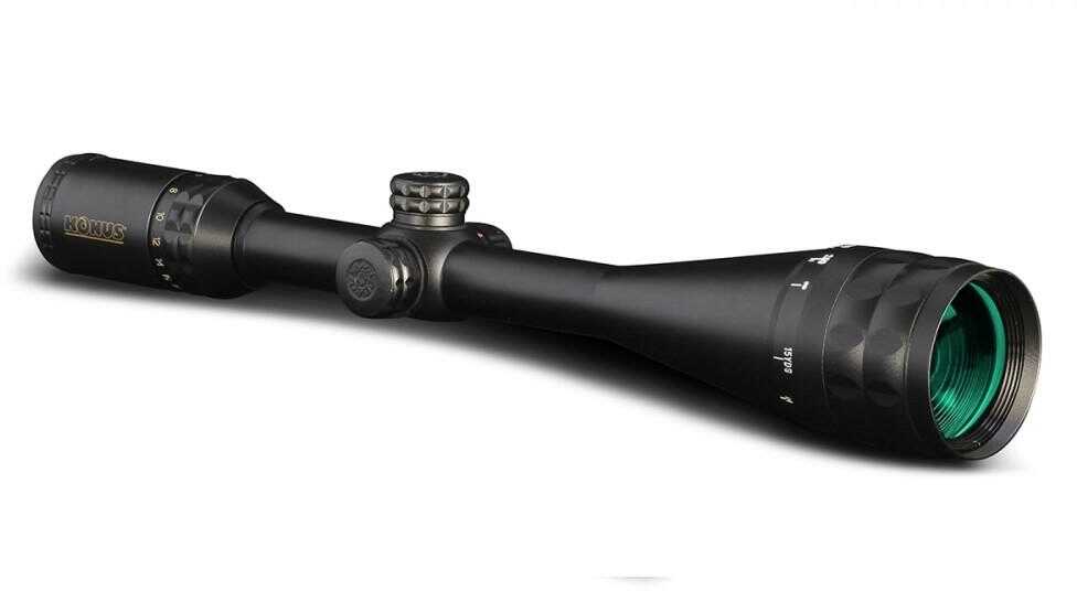 KonusPro Plus 6-24x50mm Rifle Scope Engraved Blue/Red Illum Fine Crosshair Reticle Matte Black