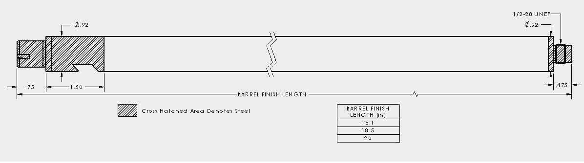 PROOF BBL CF 10/22 22LR 18.5in 1-16 BULL