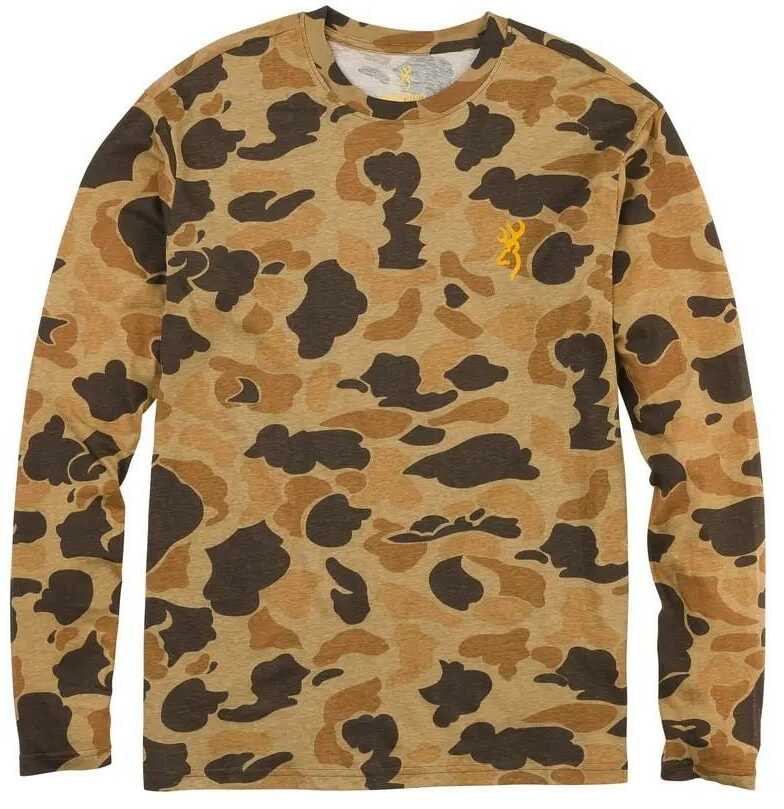 Browning Wasatch Long Sleeve T-Shirt Vintage Tan Camo S