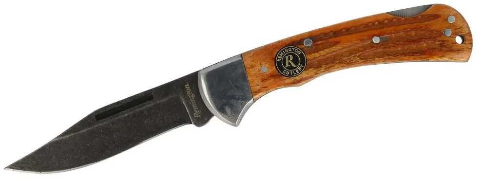 Remington Accessories 15646 Backwoods Lock Stonewashed Carbon Steel Blade Coffee Brown W/remington Medallion Bone H