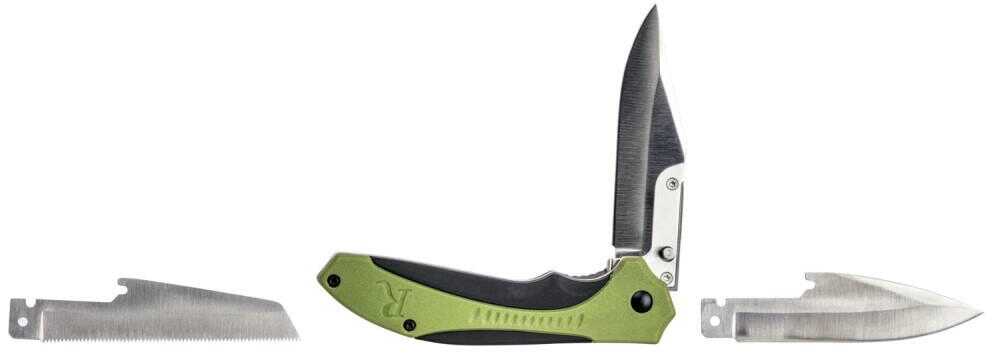 Remington RXB Liner Lock Folding Knife 4-1/2" Multi Blade Green And Black
