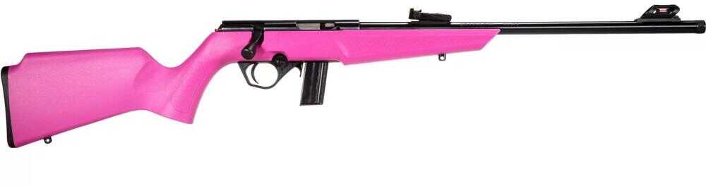 Rossi RB22 Compact Bolt Acion Rifle .22 Long 16.5" Barrel (1)-10Rd Magazine Adjustable Sights Pink Monte Carlo Stock Matte Black Finish