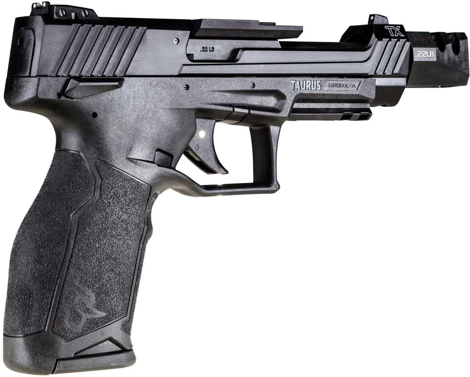 Taurus TX-22 SCR Semi-Auto Pistol .22 Long Rifle 5.4" Custom Bull Barrel (3)-10Rd Magazines Fixed White Dot Front Sight Ajustable Rear Black Polymer Finish