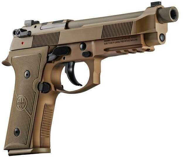 Beretta M9A4 G Full Size Semi-Auto Pistol 9mm Luger 5.2" Barrel (3)-10Rd Mag Night Sights Polymer Grips Tan Aluminum Finish