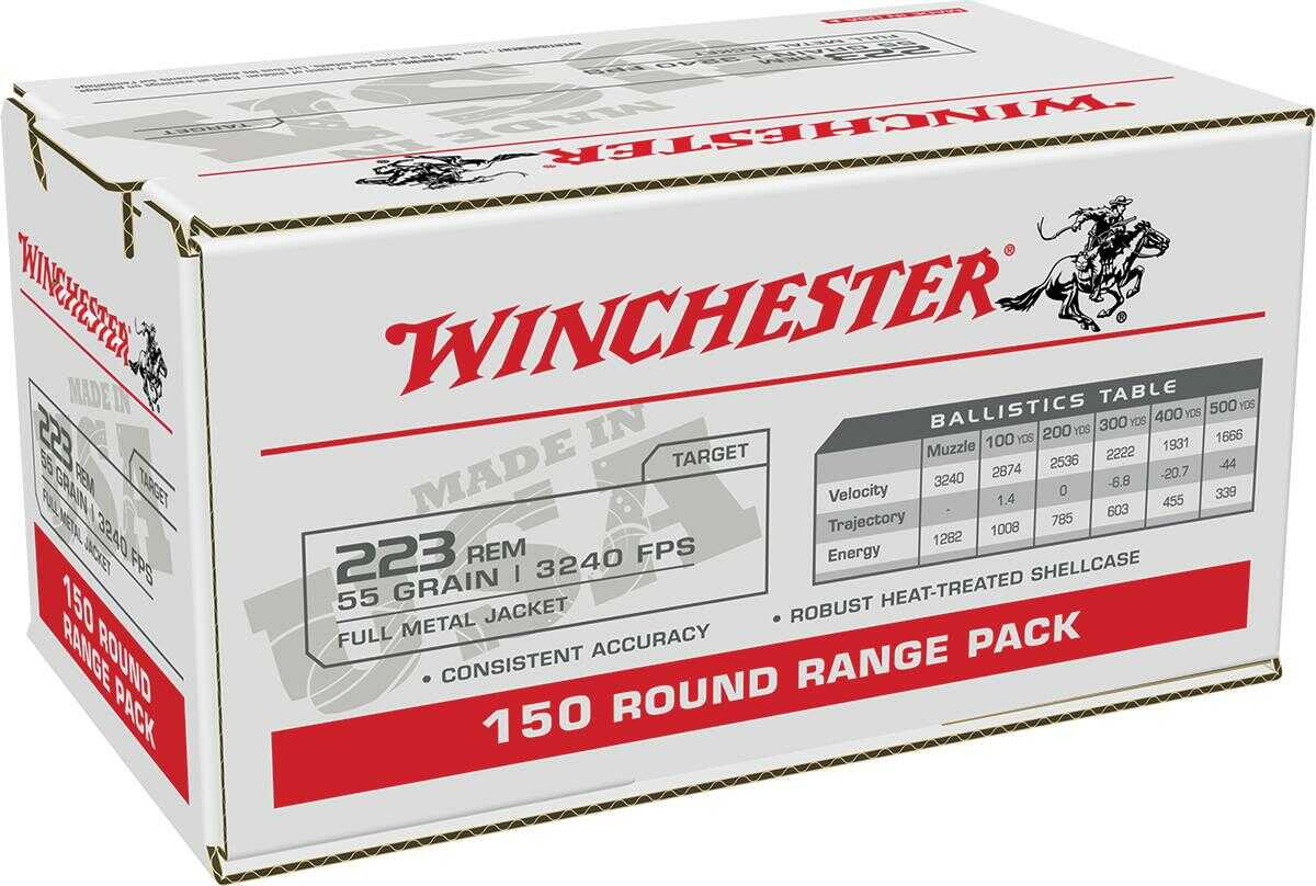 223 Remington 150 Rounds Ammunition Winchester 55 Grain Full Metal Jacket