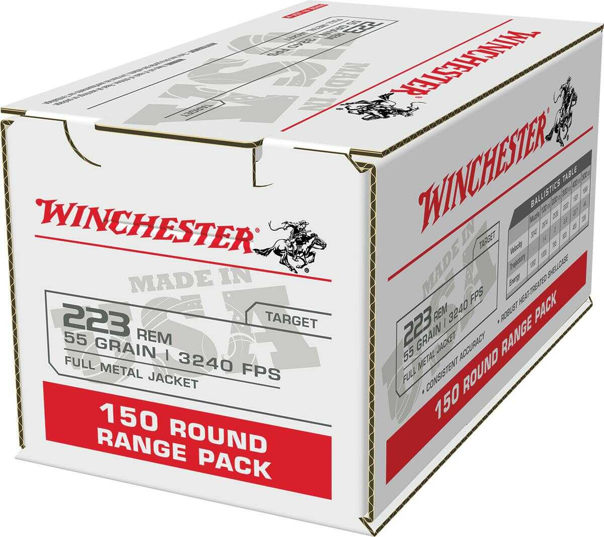 223 Remington 150 Rounds Ammunition Winchester 55 Grain Full Metal Jacket