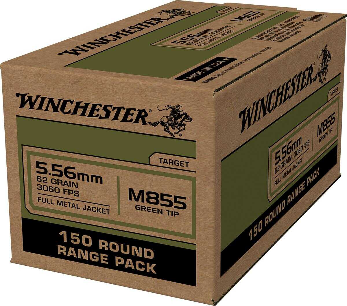 5.56mm Nato 150 Rounds Ammunition Winchester 62 Grain FMJ