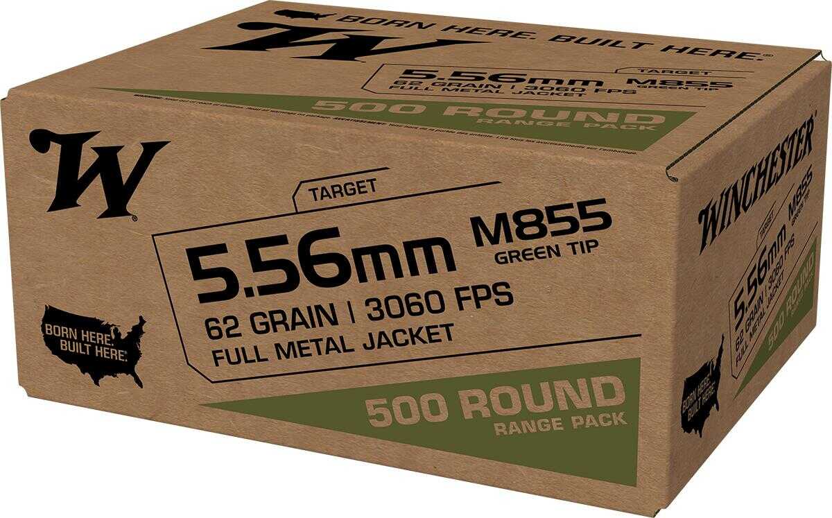 5.56mm Nato 500 Rounds Ammunition Winchester 62 Grain FMJ