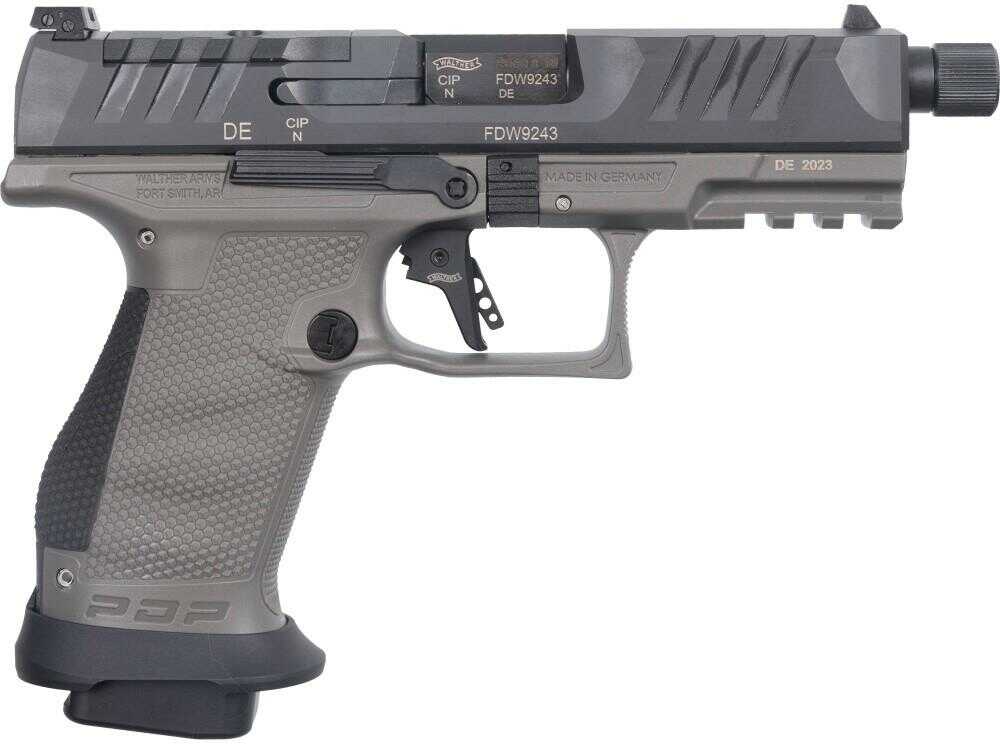 Walther PDP Optic Ready Sub-Compact Semi-Automatic Pistol 9mm Luger 4.69" Barrel (3)-15Rd Magazines Black Slide Tungsten Gray Finish