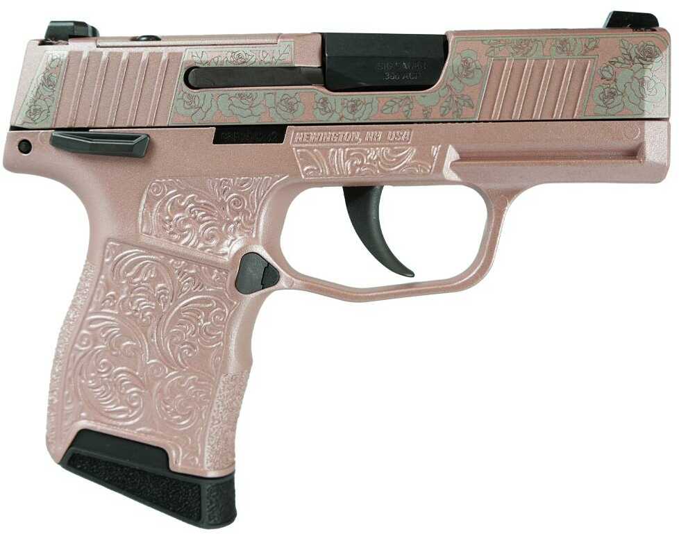 Sig Sauer Exclusive "Rose Gold N Roses" P365-380 Handgun 380 ACP 10Rd Magazine 3.1" Barrel Black Manual Safety