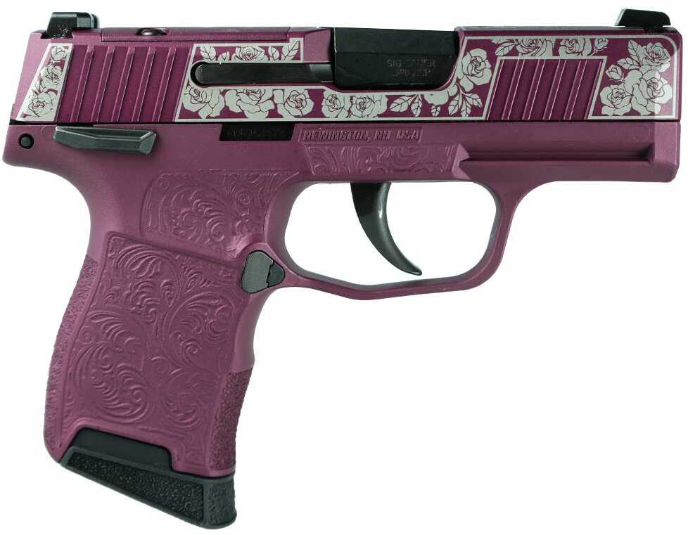 Sig Sauer Exclusive "Black Cherry Roses" P365-380 Handgun 380 Auto 10Rd Magazine 3.1" Barrel Black Manual Safety