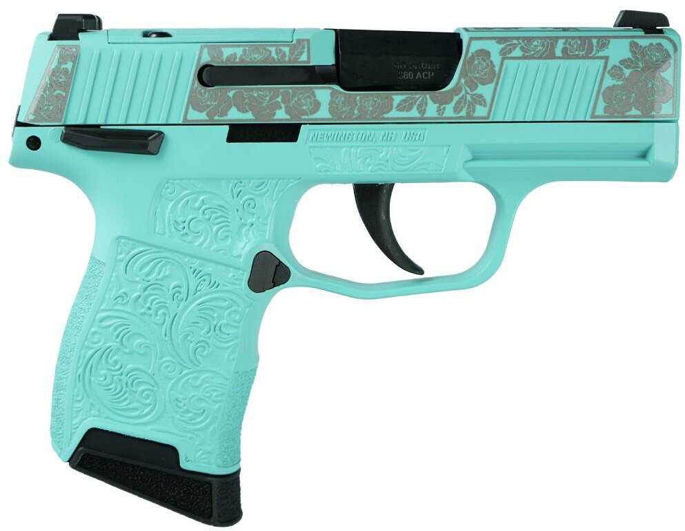 Sig Sauer Exclusive "Tiffany And Roses" P365-380 Handgun 380 Auto 10Rd Magazine 3.1" Barrel Black Manual Safety