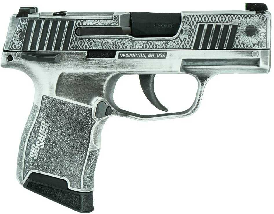 Sig Sauer Exclusive P365-380 "Sun Flower" Handgun 380 Auto 10Rd Magazine 3.1" Barrel Black Manual Safety
