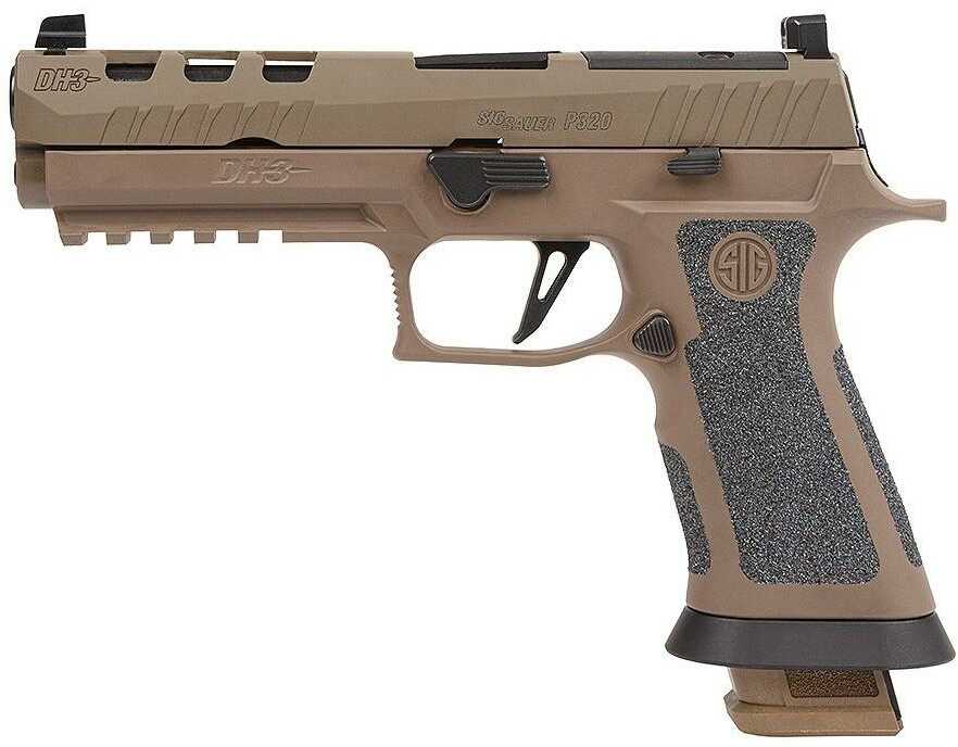 Sig Sauer P320 X5 DH3 Semi-Automatic Pistol 9mm Luger 5" Barrel (3)-21Rd Magazines DH3 TXG Grip Module Coyote Tan Finish