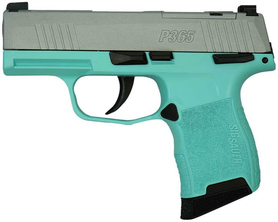 Sig Sauer "Silver Slide/Tiffany Frame"P365 Optic Ready Handgun 9mm Luger 10Rd Magazines(2) 3.1" Barrel X-Ray 3 Sights Ma