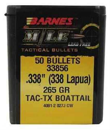 Barnes Bullets 338 Caliber .338" 265 Grains TAC-X Boat Tail (Per 50) 33856
