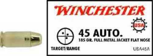 45 ACP 50 Rounds Ammunition Winchester 185 Grain Full Metal Jacket