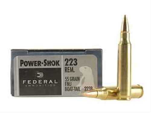 223 Remington 20 Rounds Ammunition Federal Cartridge 55 Grain Full Metal Jacket