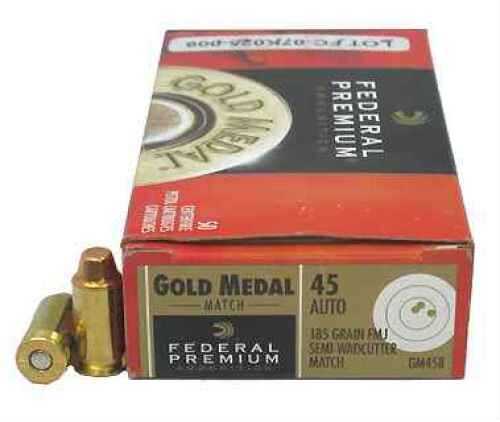 45 ACP 50 Rounds Ammunition Federal Cartridge 185 Grain Full Metal Jacket