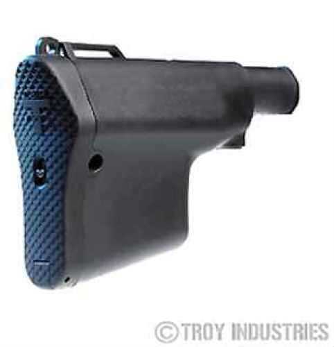 Troy Battle Ax CQB Stock Black QD Push Button Swivel Mil-Spec Tube/H-Buffer Kit/Nut/End Plate AR-15 SBUT-Kit-00BT-00