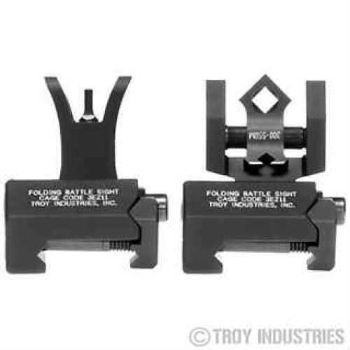 Troy Industries Micro- M4 Sight Set Black, Tritium, Folding SSIG-MCM-STBT-01