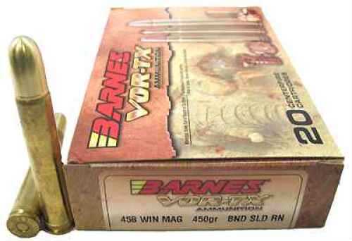 Barnes Bullets VOR-TX 458 Winchester Magnum Per 20 450 Grains Bonded Solid RN 22023