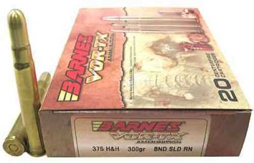 375 H&H 20 Rounds Ammunition Barnes 300 Grain Solid