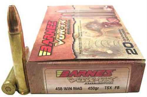 458 Winchester Magnum 20 Rounds Ammunition Barnes 450 Grain Hollow Point