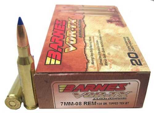 7mm-08 Remington 20 Rounds Ammunition Barnes 120 Grain Tipped TSX