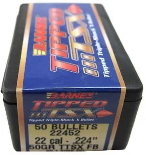 Barnes Bullets Tipped Triple-Shock X 22 Caliber .224" 50 Grains Flat Base (Per 50) 22452