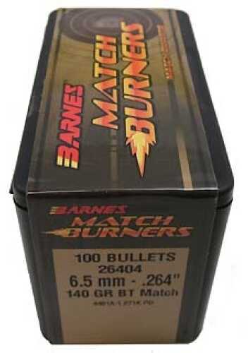 Barnes Bullets Match Burners <span style="font-weight:bolder; ">6.5mm</span> .264" 140 Grains Boat Tail (Per 100) 26404