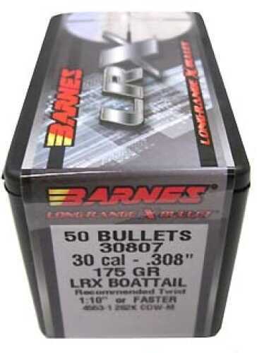 Barnes Bullets LRX(Long Range X) 30 Caliber .308" 175 Grains Boattail (Per 50) 30807