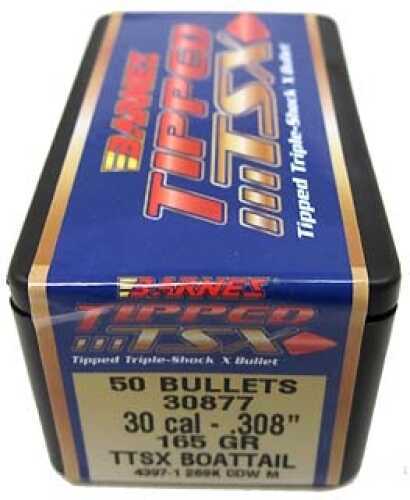 Barnes Bullets Tipped Triple-Shock X 30 Caliber .308" 165 Grains Boat Tail (Per 50) 30877