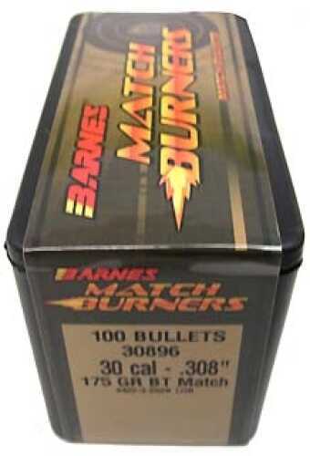 Barnes Bullets Match Burners 30 Caliber .308" 175 Grains Boat Tail (Per 100) 30896