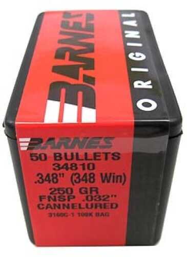Barnes Original .032" Cannelured Bullets 348 Winchester .348" 250 Grains Flat Nose Soft Point (Per 50) 34810