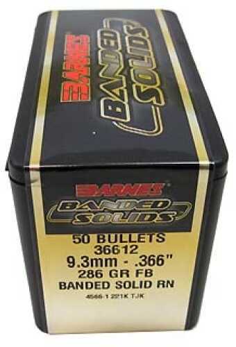Barnes Bullets Banded Solid 9.3mm .366" 286 Grains Round Nose (Per 50) 36612